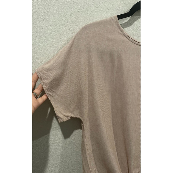 MADEWELL Striped Red White Button Back Tie Shirt - Picture 7 of 9